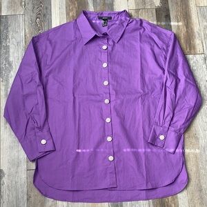 Forever 21 Purple Button Down Shirt